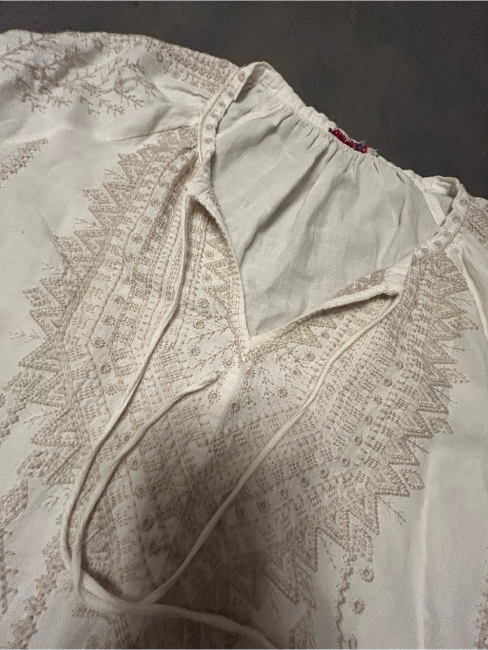 Stunning Johnny Was embroidered tunic linen blouse